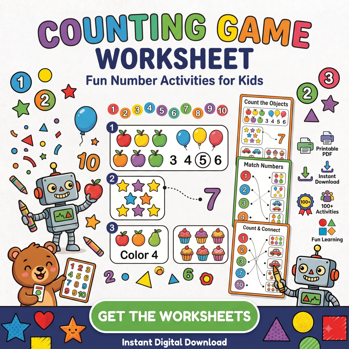 Counting Game Worksheets for Kids | Fun Printable Counting Activities