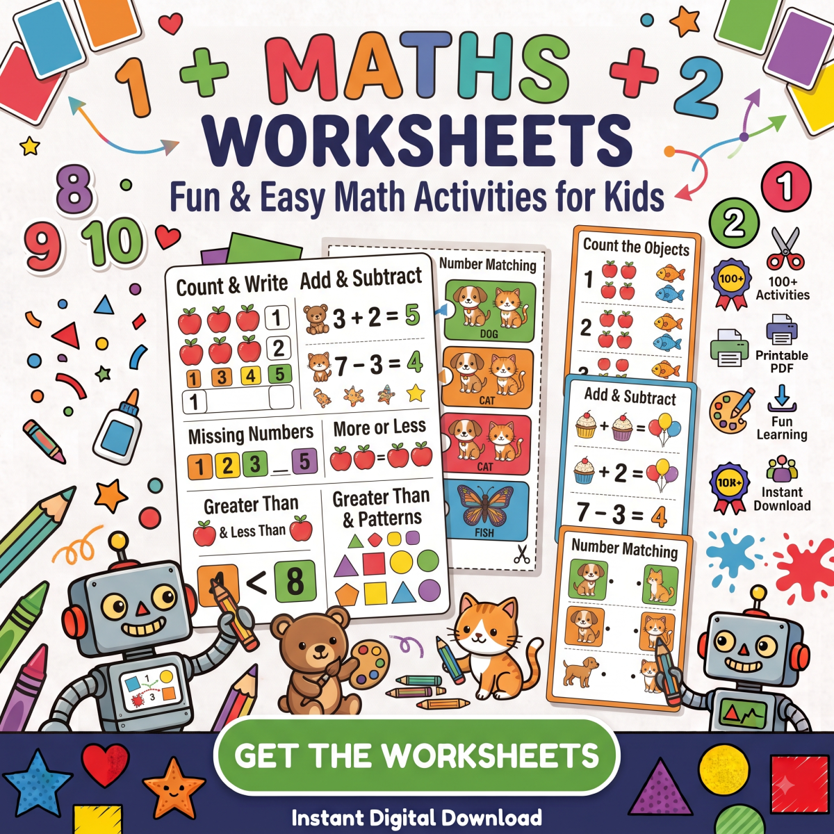 Maths Worksheets for Kids – Fun Printable Learning Activities