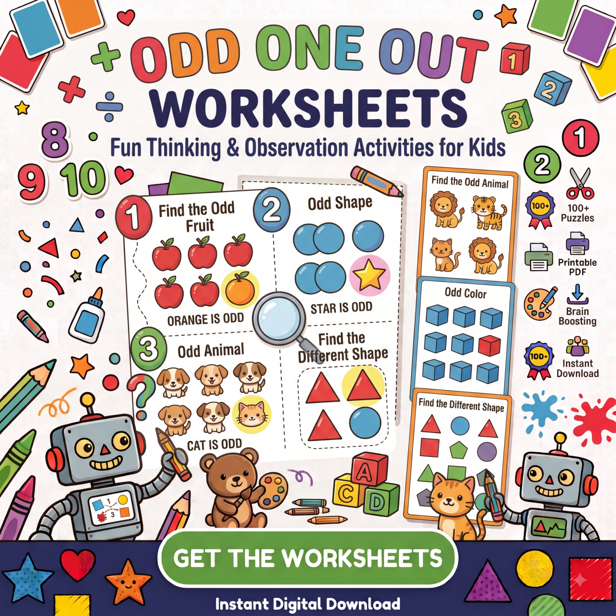 Odd One Out Worksheets for Kids – Fun Printable Learning Activities