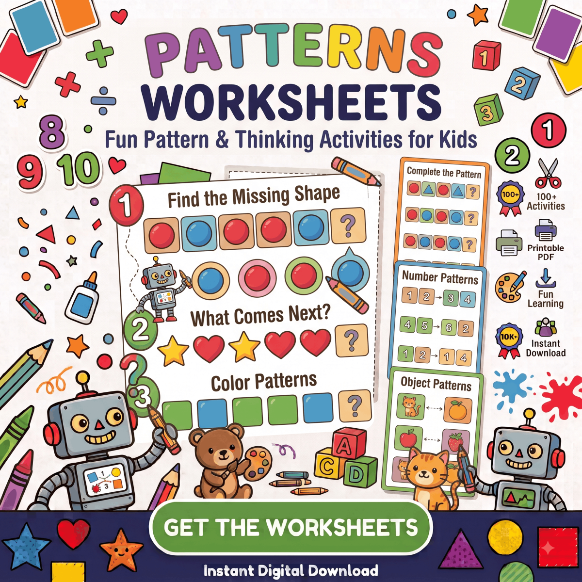 Patterns Worksheets for Kids – Fun Printable Learning Activities