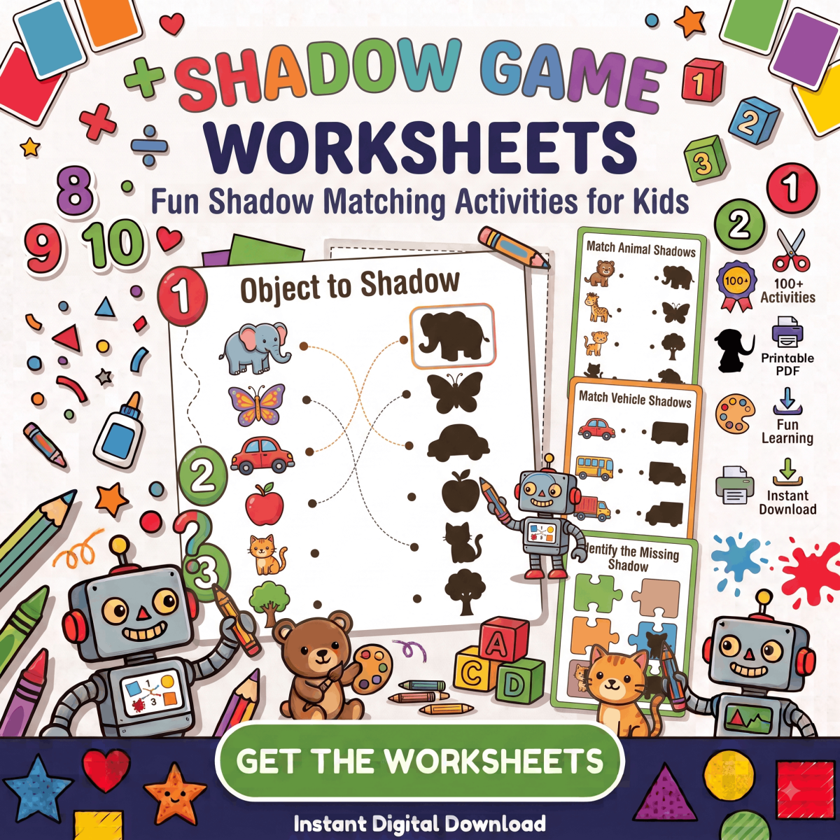 Shadow Game Worksheets for Kids – Fun Printable Learning Activities