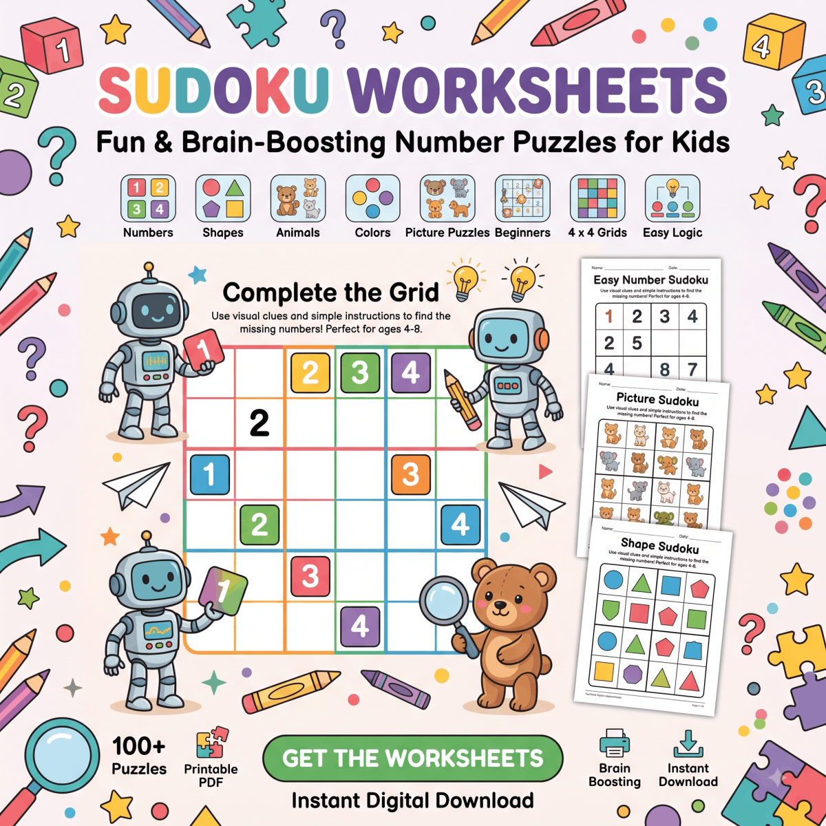 Sudoku Worksheets for Kids – Fun Printable Puzzle Activities